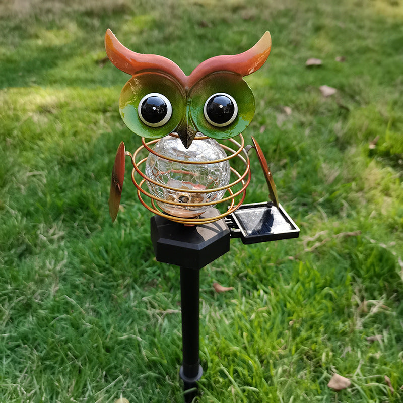 Solar Owl Waterproof LED Garden Pathway Lighting Lawn Lamp